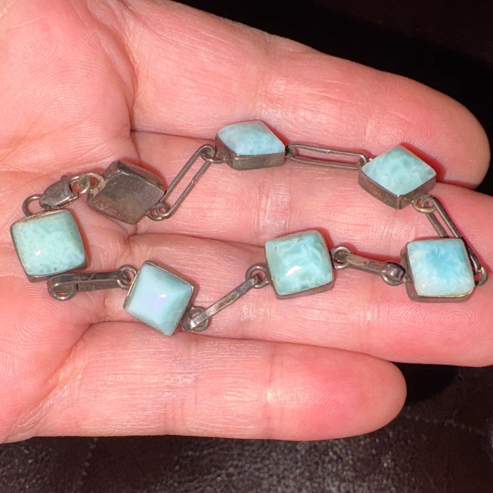 925 Silver and LARIMAR Bracelet